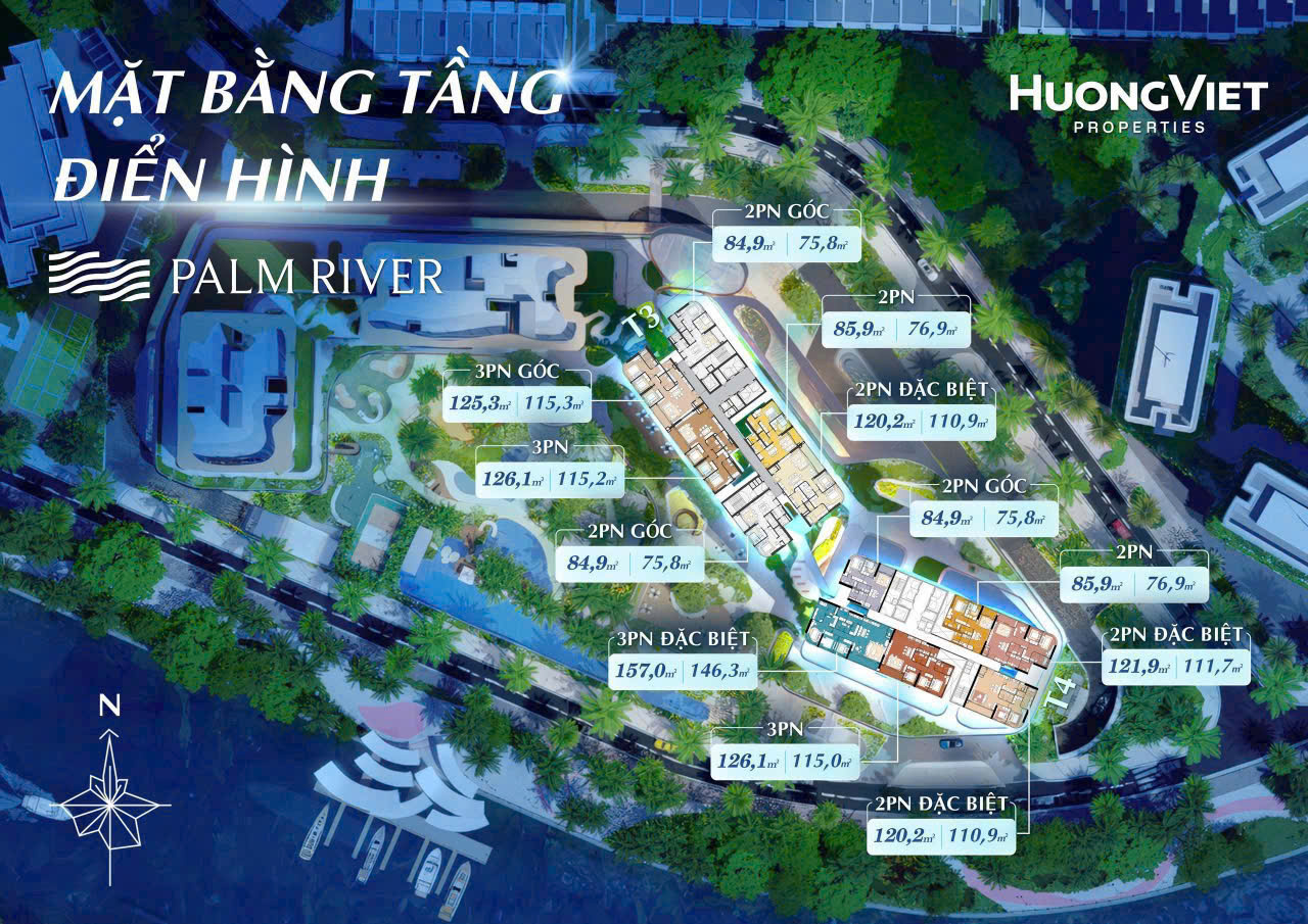 Palm City 61 MẶT BẰNG TẦNG ĐIỂN HÌNH PALM RIVER