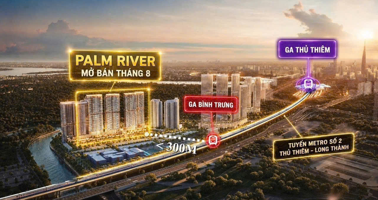 Palm City 33 Palm River phân khu đang mở bán ngay ga Metro Bình Trưng
