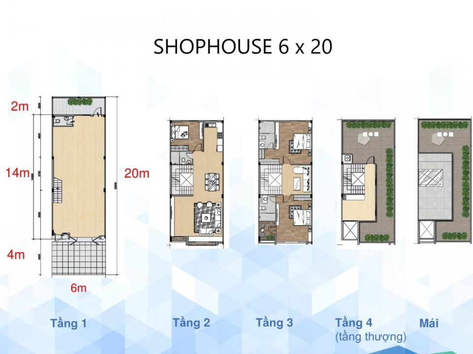 Shophouse 6x20m