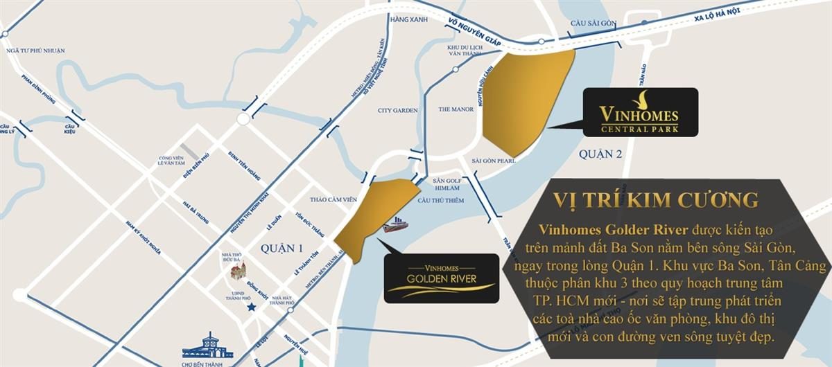 Bản đồ vị trí VINHOMES GOLDEN RIVER