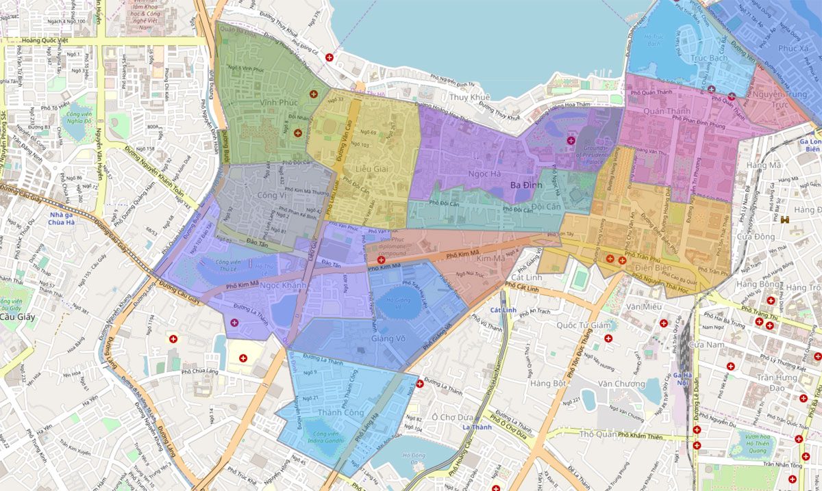 Bản đồ hành chính quận Ba Đình