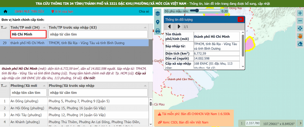 bản đồ thành phố hồ chí minh