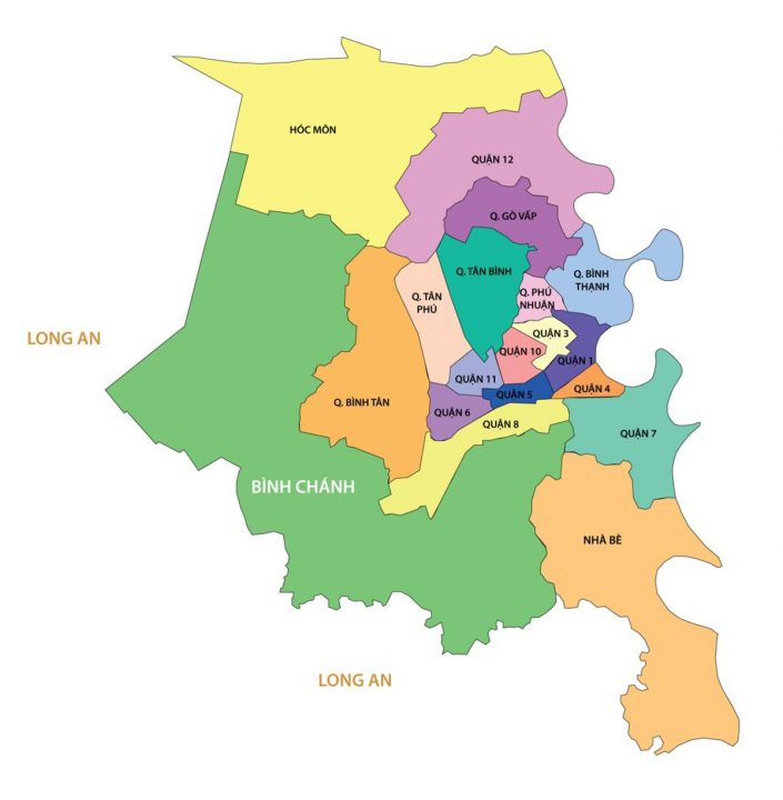 bản đồ hành chính thành phố Hồ Chí Minh