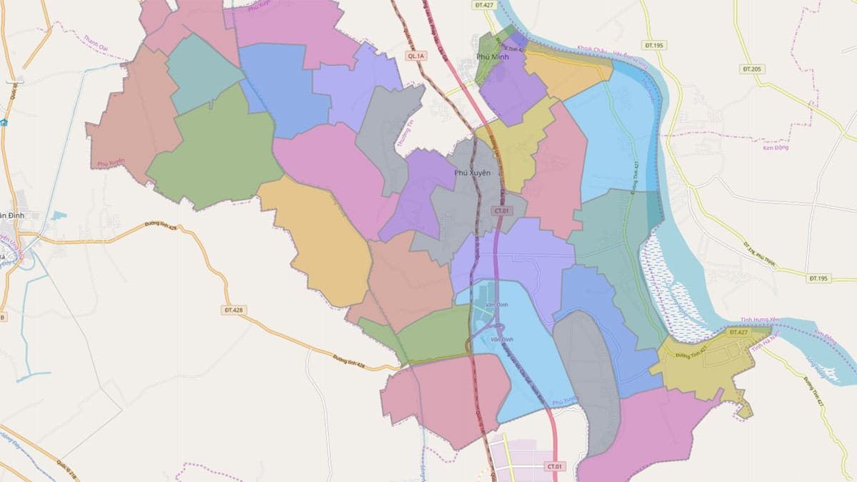 Bản đồ hành chính huyện Phú Xuyên