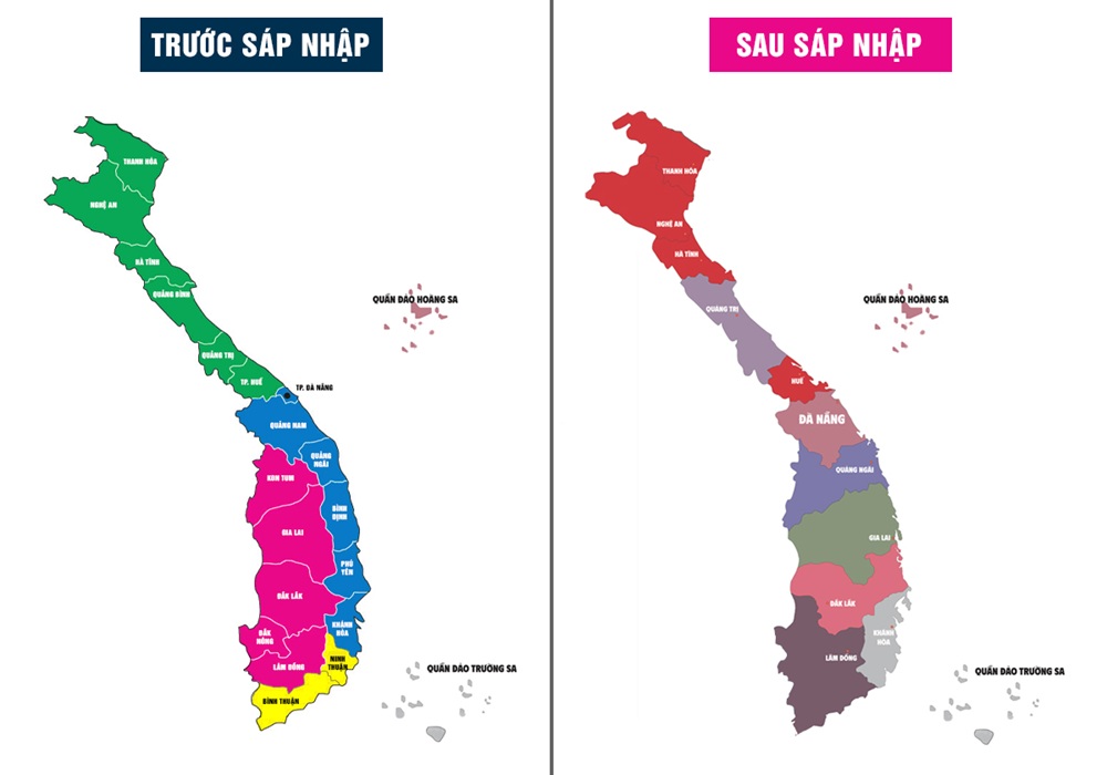 Cập nhật bản đồ miền Trung sau nghị quyết 202/2025/QH15 bản đồ miền trung vietnamland.vn bản đồ miền trung