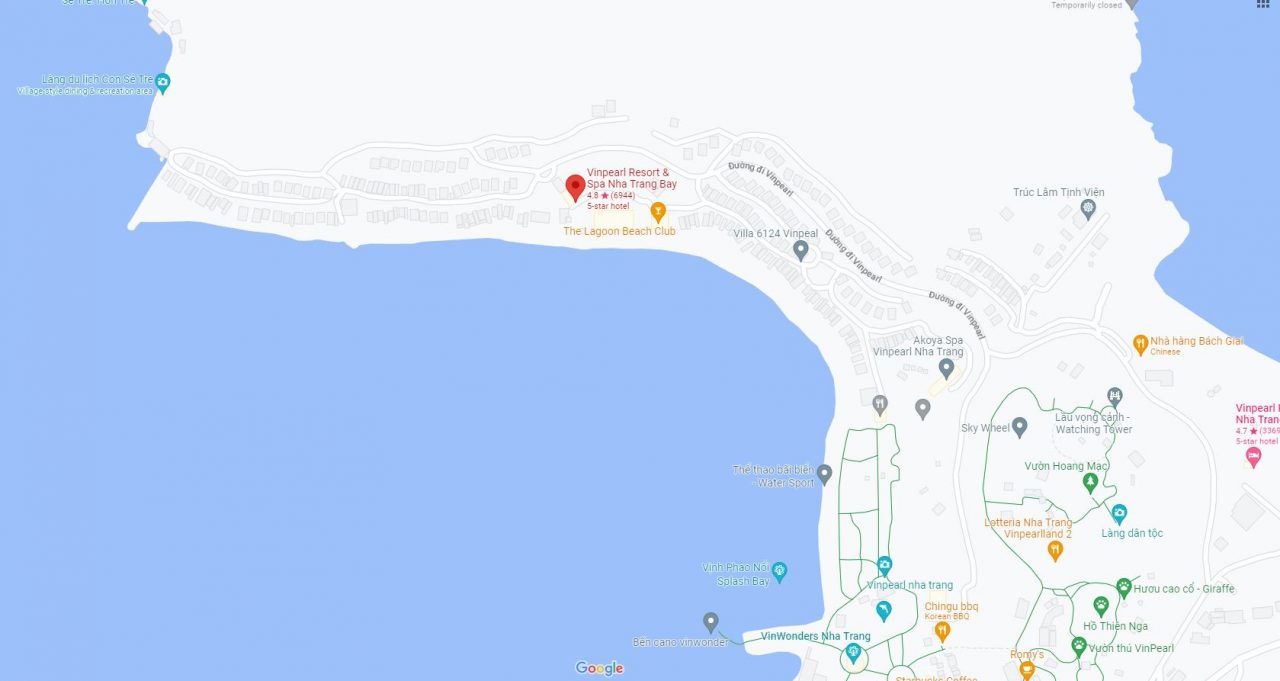 Bản đồ vị trí Vinpearl Resort & Spa Nha Trang Bay
