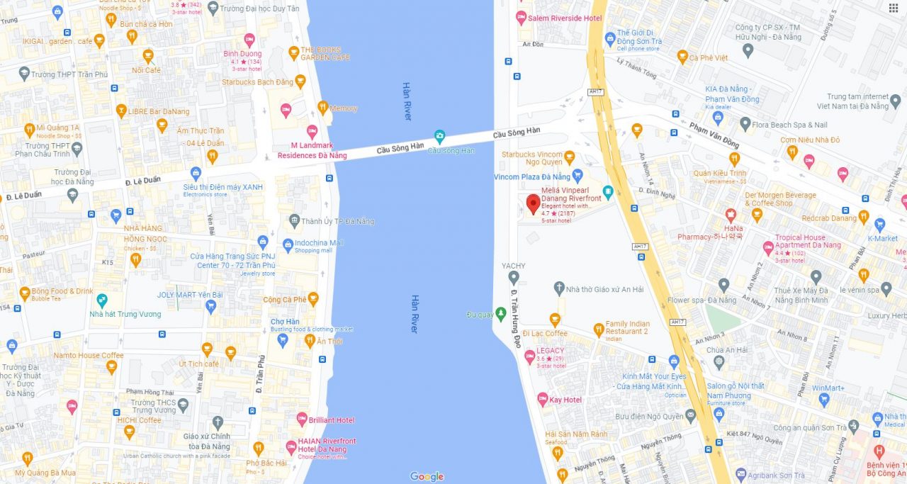 Bản đồ vị trí Melia Vinpearl Condotel Riverfront Đà Nẵng