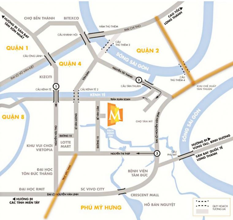 Bản đồ vị trí M-One Nam Sài Gòn