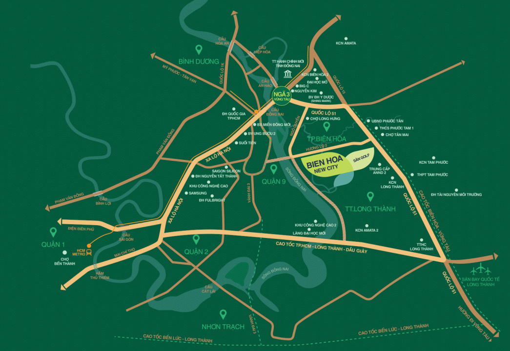 Bản đồ vị trí BIEN HOA NEW CITY