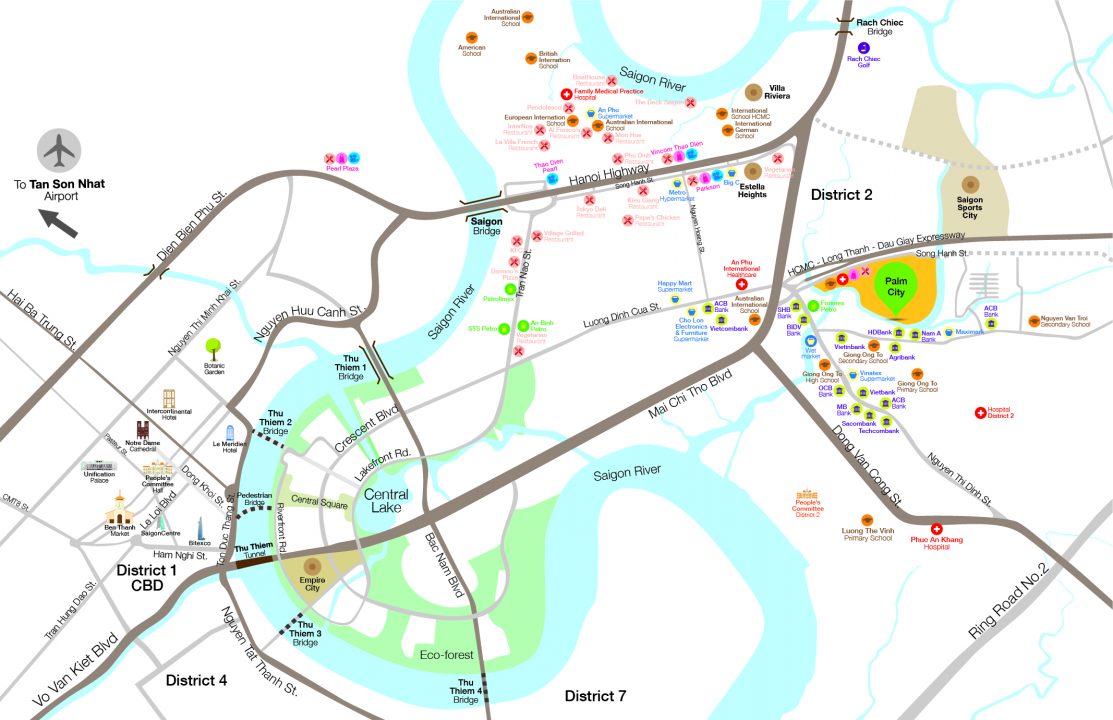 Bản đồ vị trí Khu đô thị Palm City