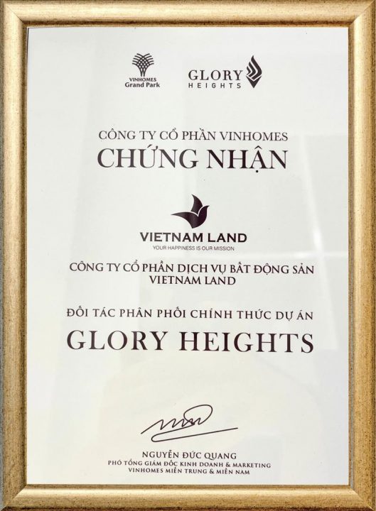 Vietnam Land - đối tác phân phối chúng thức dự án Glory Heights
