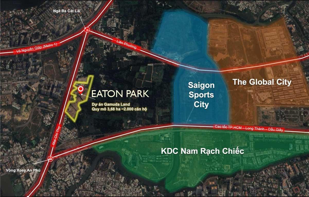 Bản đồ vị trí EATON PARK GAMUDA QUẬN 2