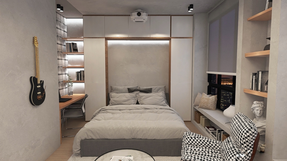 thiết kế căn hộ 1 phòng ngủ