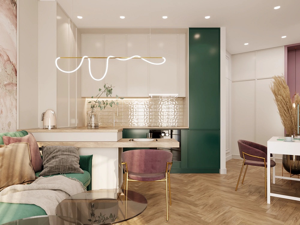 thiết kế căn hộ 1 phòng ngủ