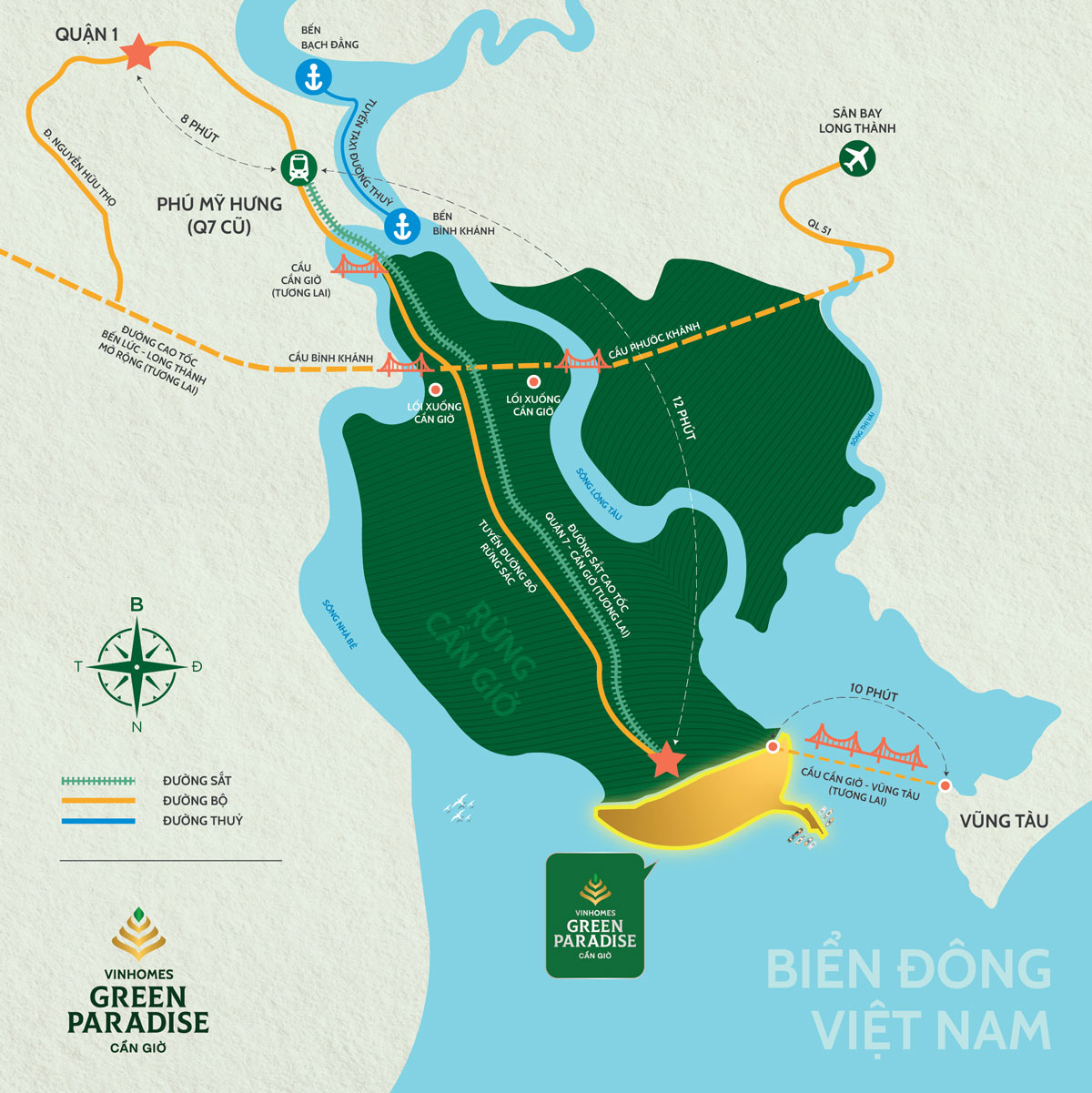 vị trí dự án vinhomes green paradise cần giờ