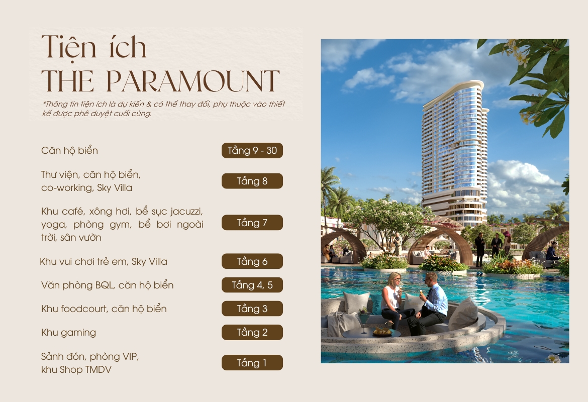 Tiện ích toà The Paramount