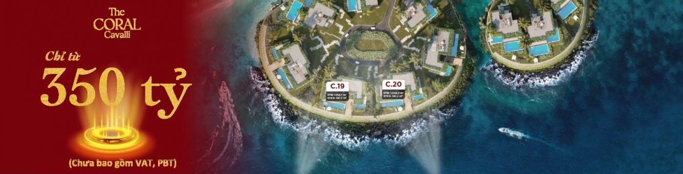 Dinh thự The Coral cavalli có giá bán chỉ từ 350 tỷ đồng/căn (chưa có VAT, PBT)