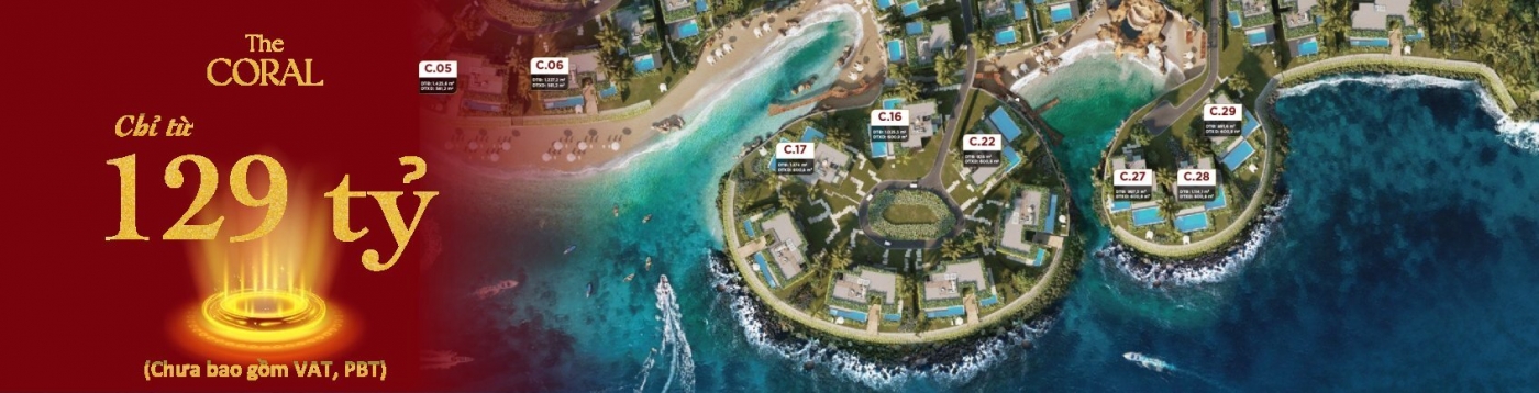 Dinh thự The Coral có giá bán chỉ từ 129 tỷ đồng/căn (chưa có VAT, PBT)