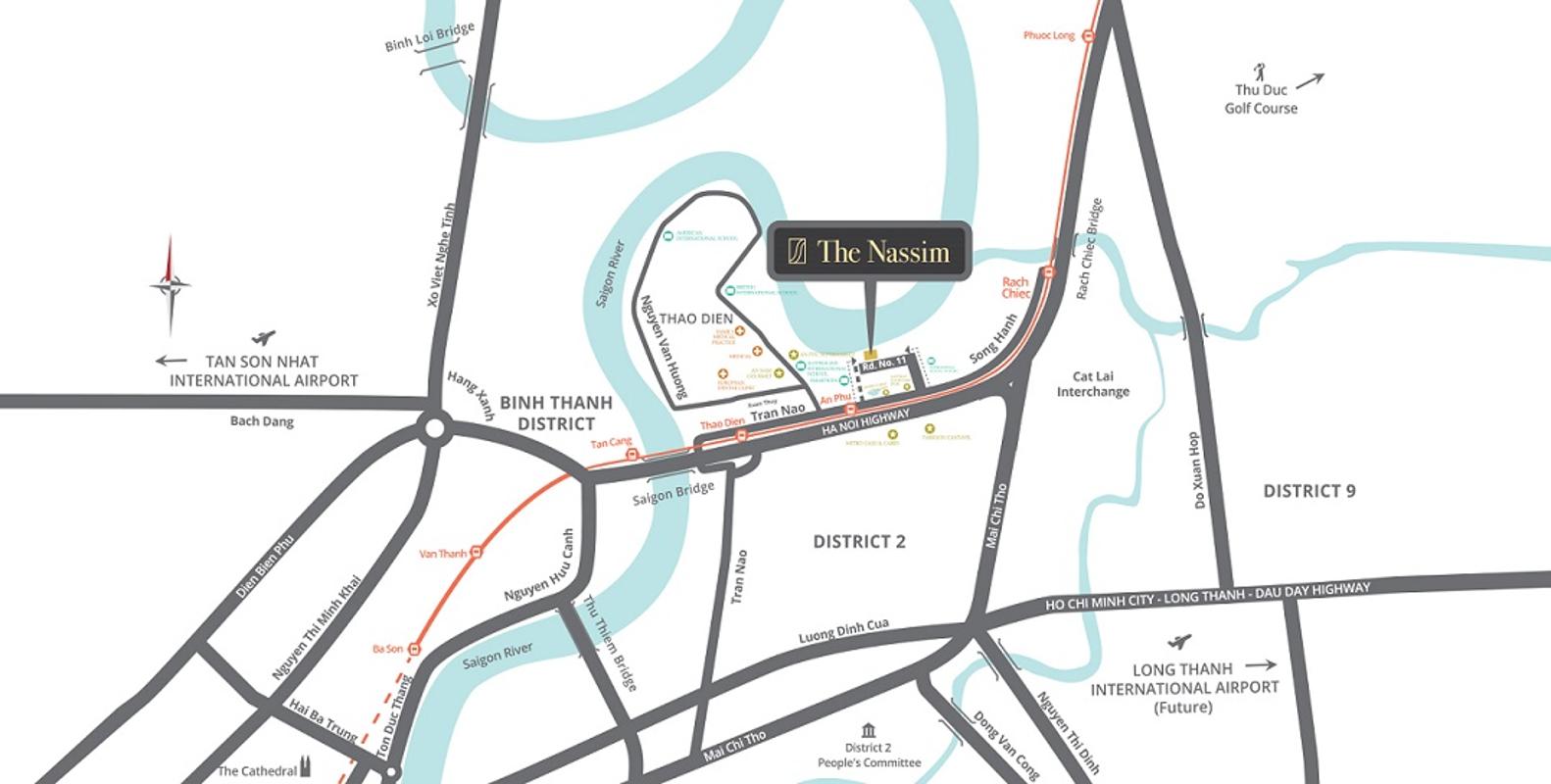 Bản đồ vị trí THE NASSIM THẢO ĐIỀN