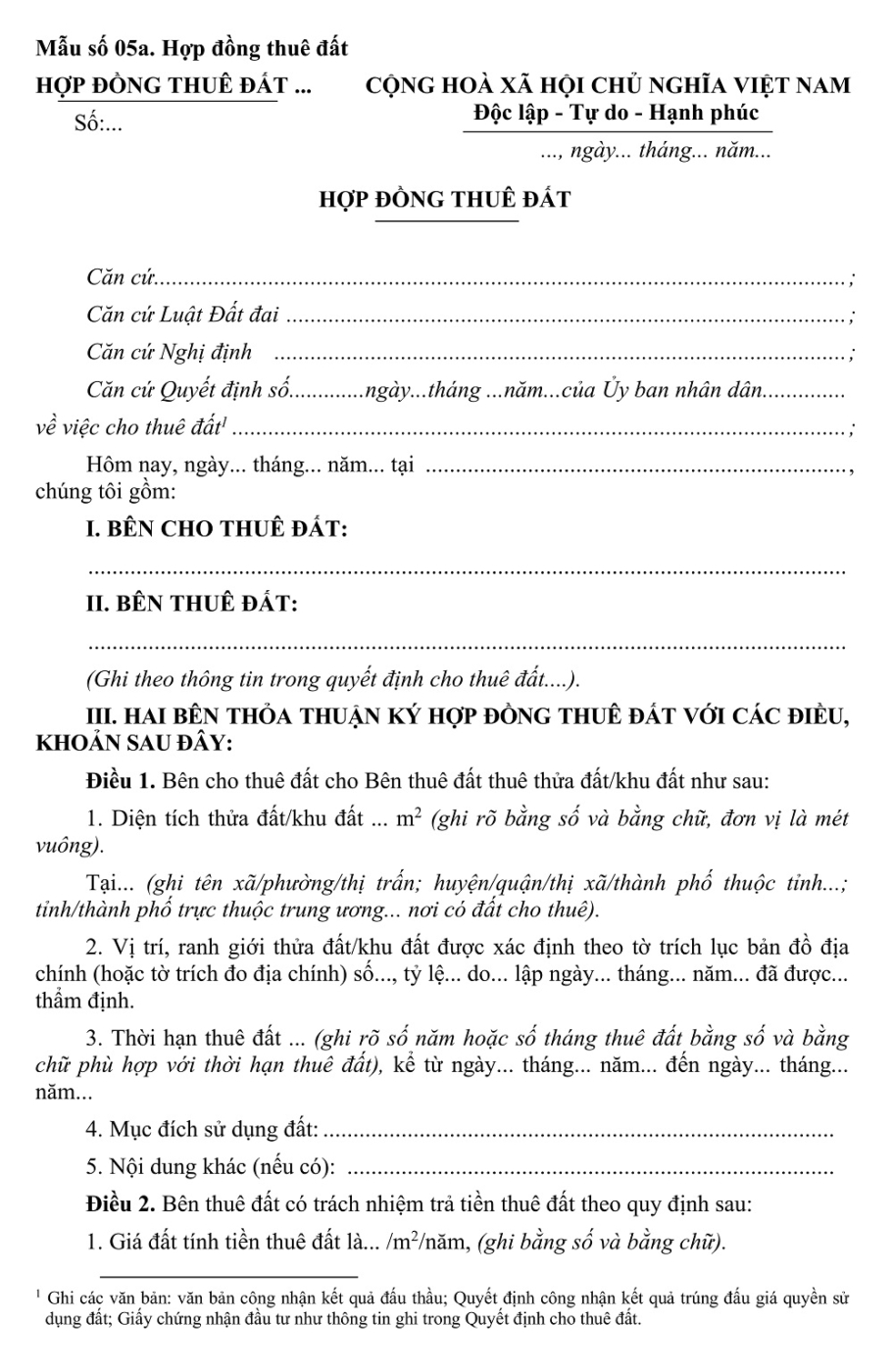 Mẫu hợp đồng thuê đất cá nhân mới nhất quy định hiện nay hợp đồng thuê đất cá nhân vietnamland.vn hợp đồng thuê đất cá nhân