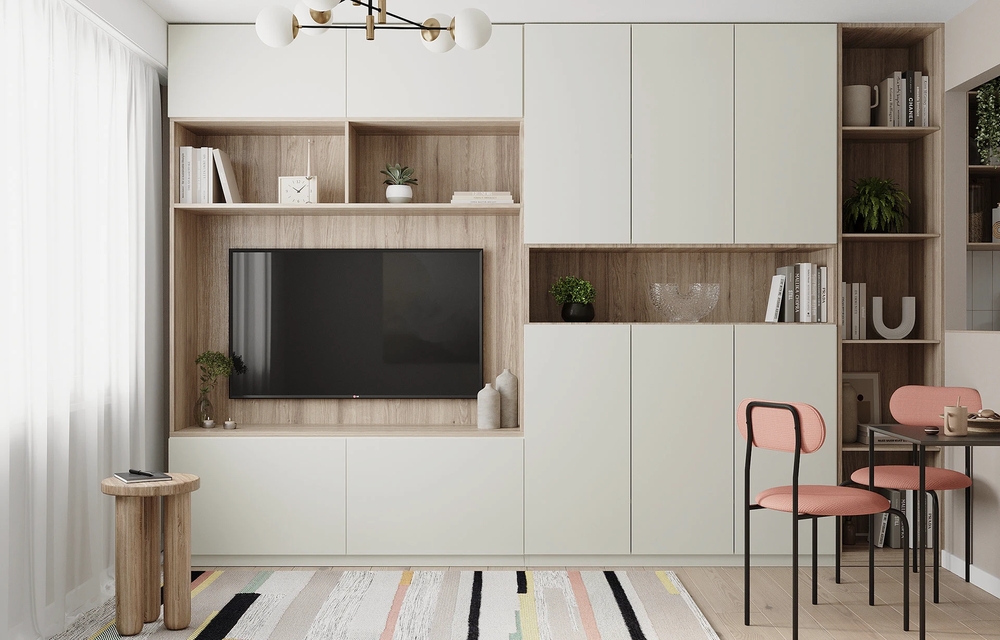 thiết kế căn hộ 1 phòng ngủ