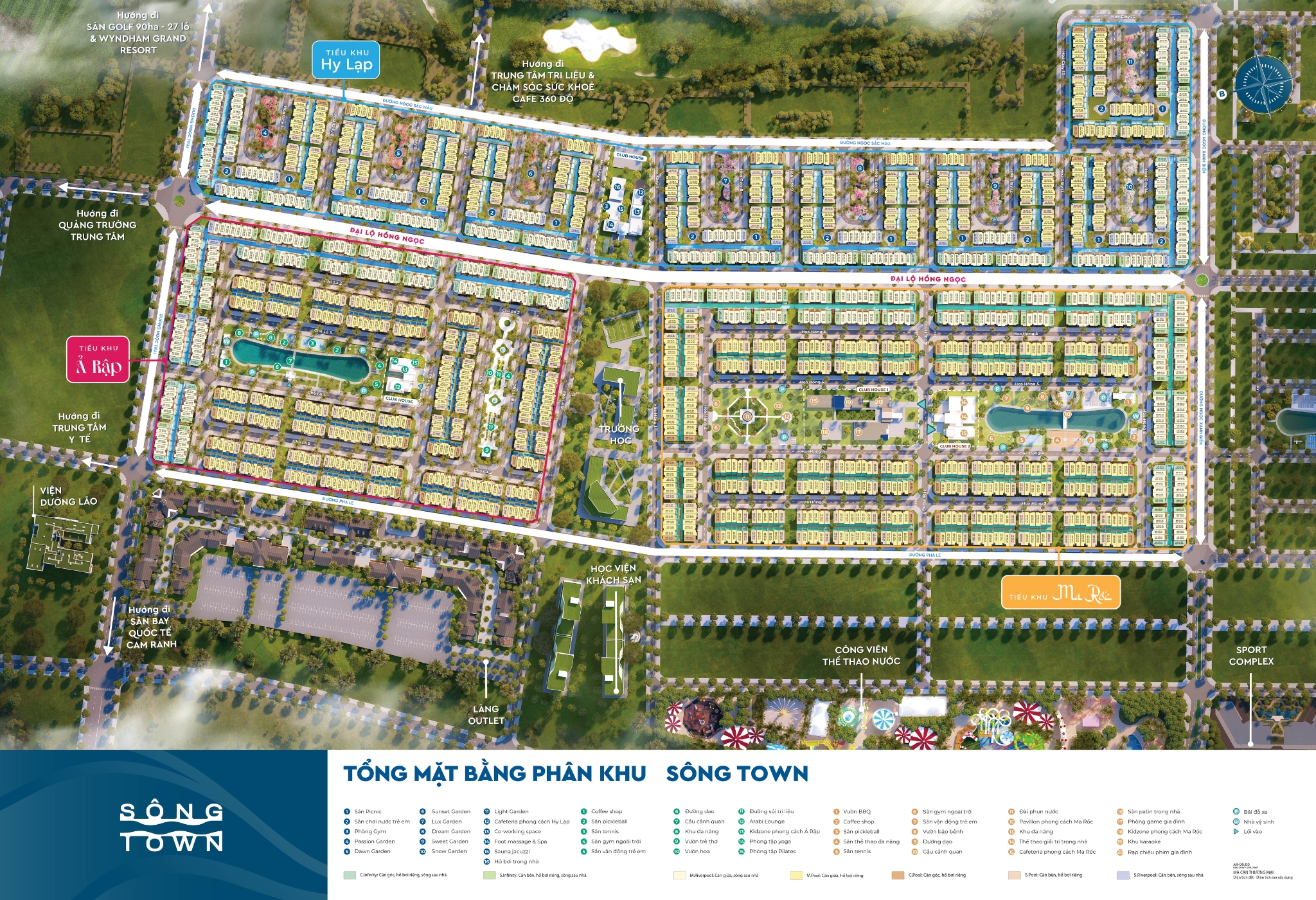 Tổng mặt bằng phân khu Sông Town Caraworld Cam Ranh