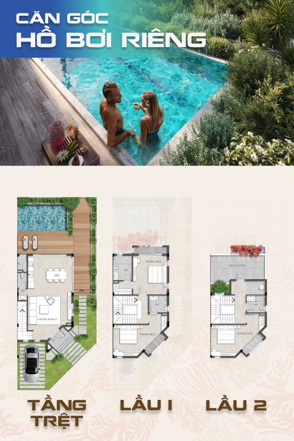 CĂN GÓC HỒ BƠI RIÊNG Tiểu khu Ma Rốc Sông Town