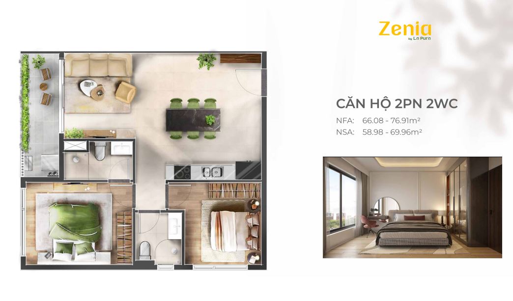 CĂN HỘ 02PN-2WC La Pura Bình Dương