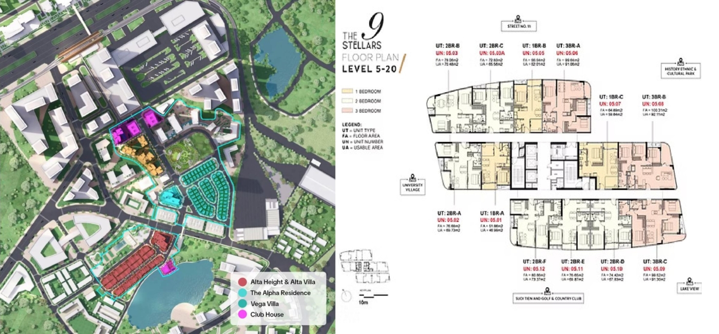 MB TỔNG THỂ Dự án Alta Height – The 9 Stellars