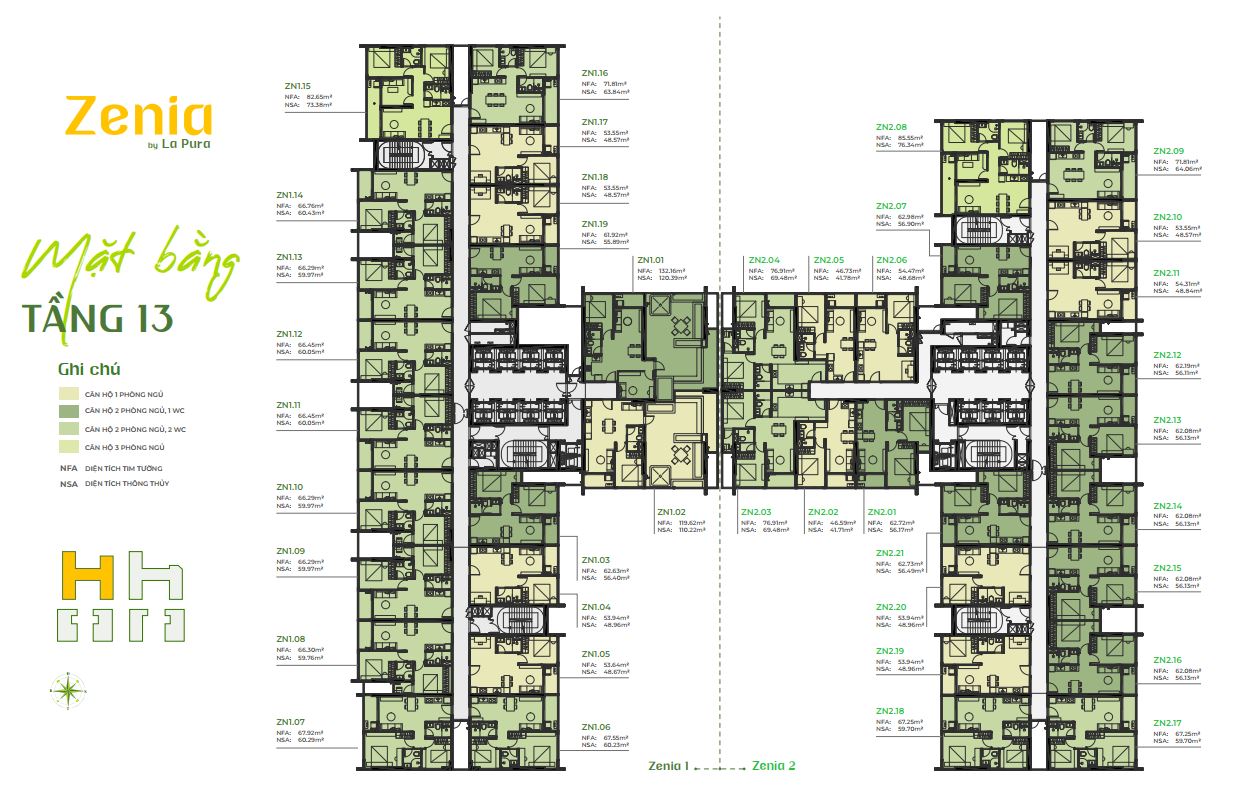 Zenia tầng 13 La Pura Bình Dương