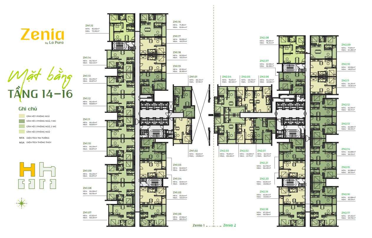 Zenia tầng 14-20 La Pura Bình Dương