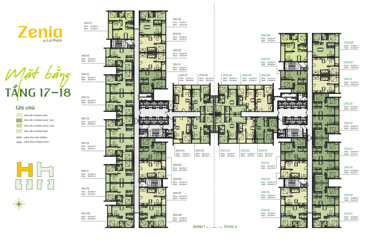Zenia tầng 17-18 La Pura Bình Dương