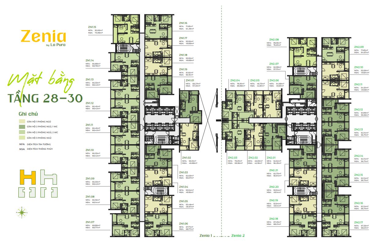 Zenia tầng 28-30 La Pura Bình Dương