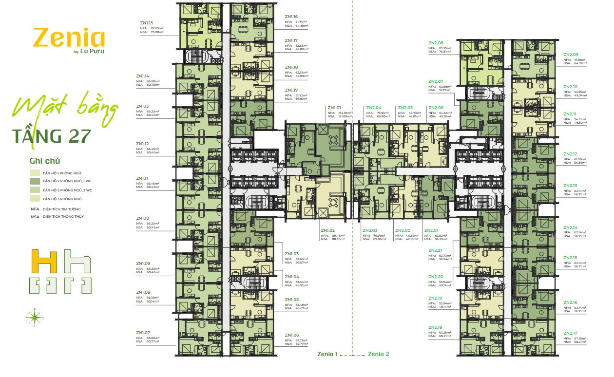 Zenia tầng 27 La Pura Bình Dương