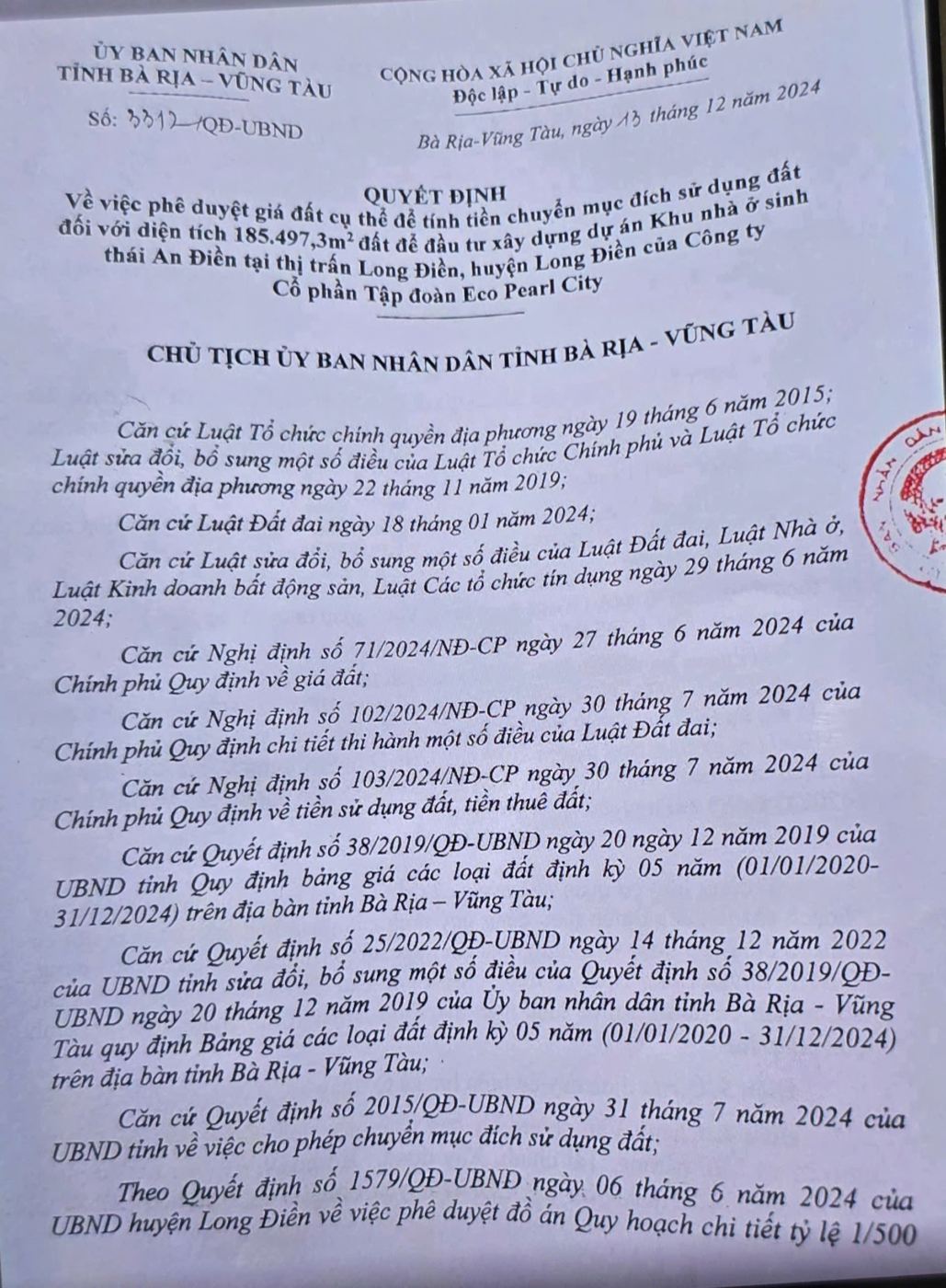 Giấy tờ pháp lý dự án Gold Coast Vũng Tàu