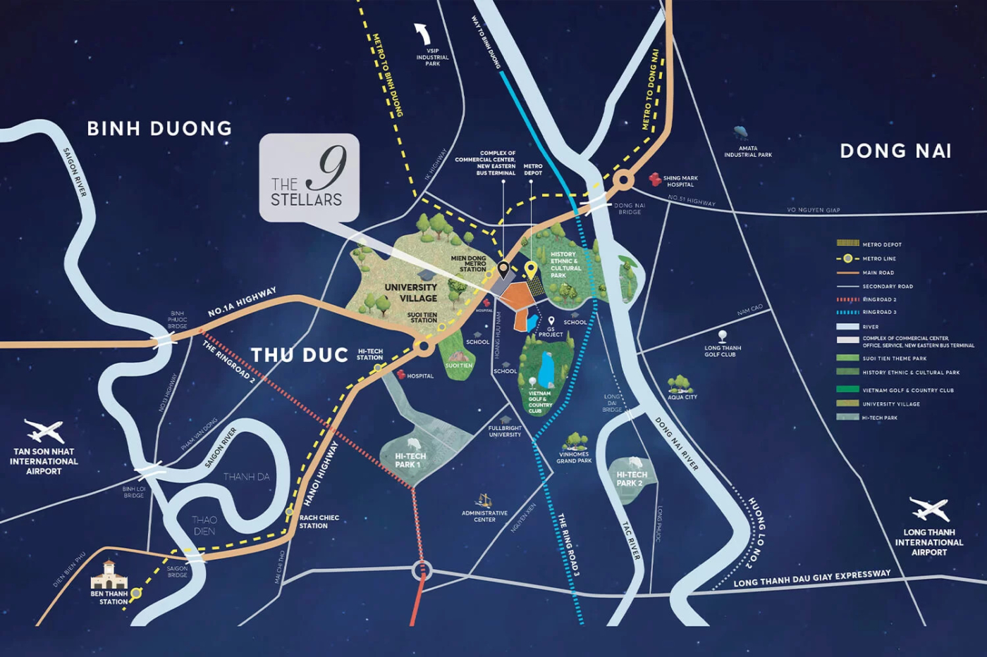 Liên kết vùng dự án Dự án Alta Height – The 9 Stellars