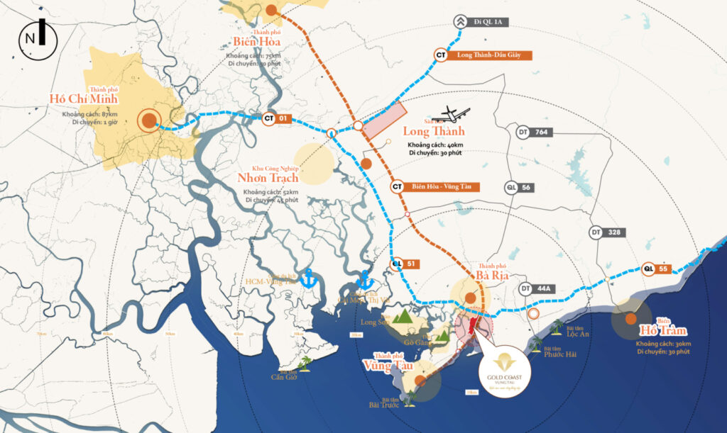 Vị trí toạ lạc vàng của dự án KĐT Gold Coast