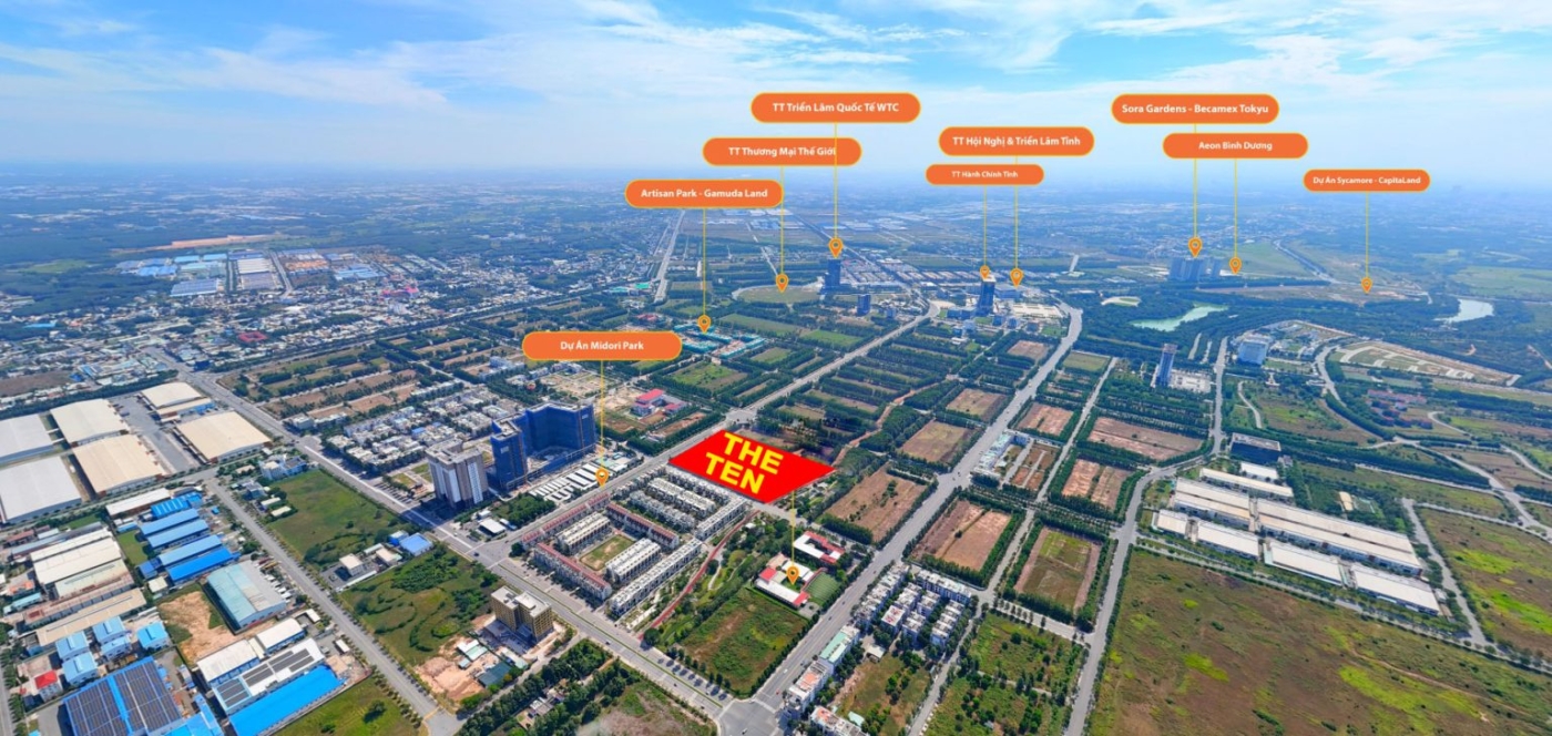 Vị trí Midori The Ten Bình Dương
