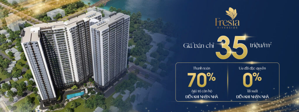 Giá bán căn hộ Fresia Riverside Tân Vạn trong khoảng từ 35 triệu đồng.m2
