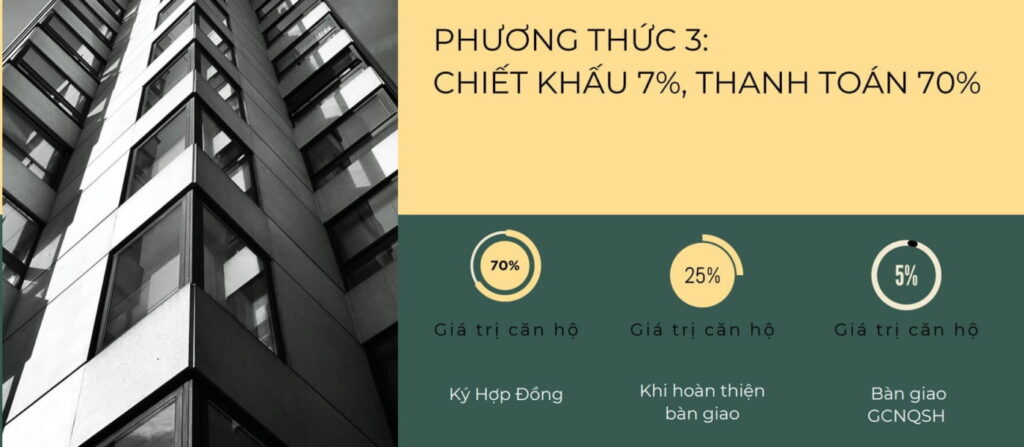 PTTT3: Chiếu khấu 7%. thanh toán 70%