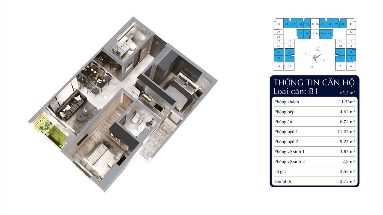 CĂN HỘ B1 Tecco Felice Homes