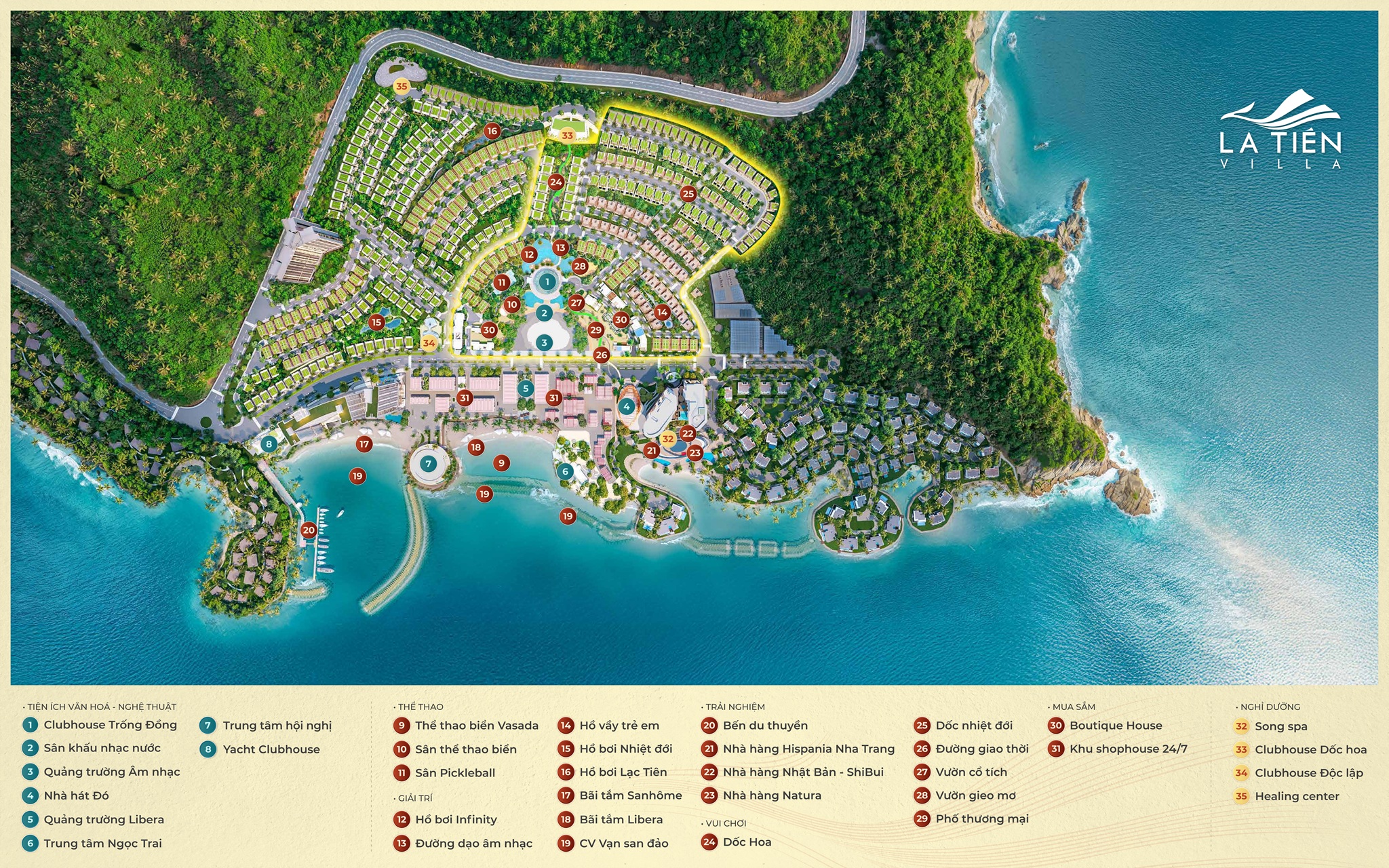 Mặt bằng tiện ích La Tiên Villa Nha Trang