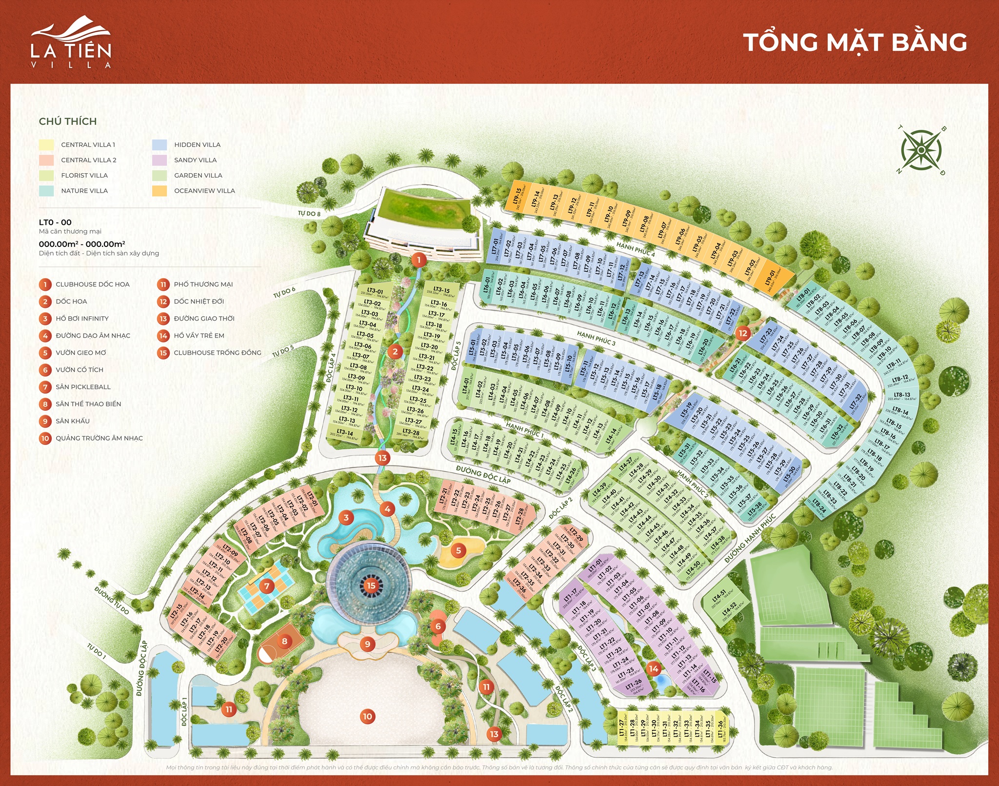 Mặt bằng phân lô La Tiên Villa Nha Trang