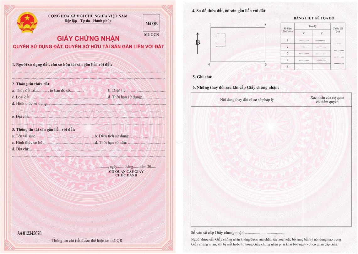 mẫu sổ đỏ mới