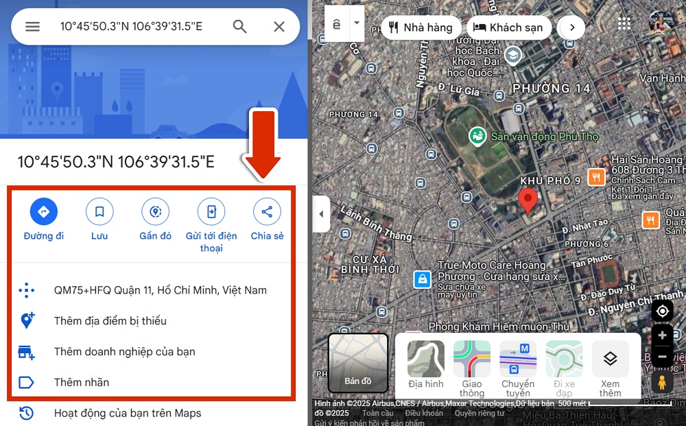tra cứu vị trí đất