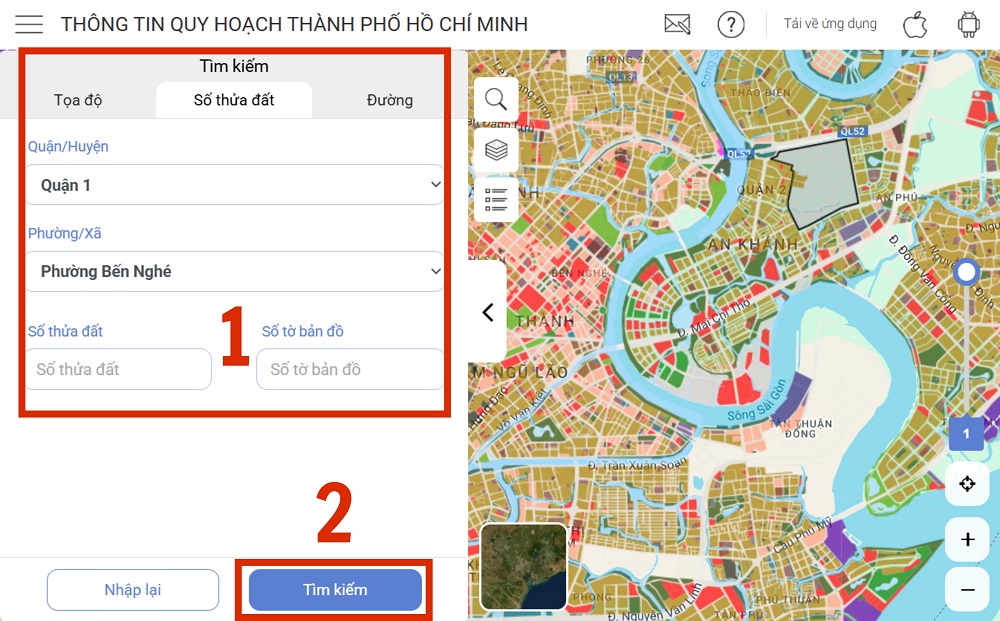 tra cứu vị trí đất