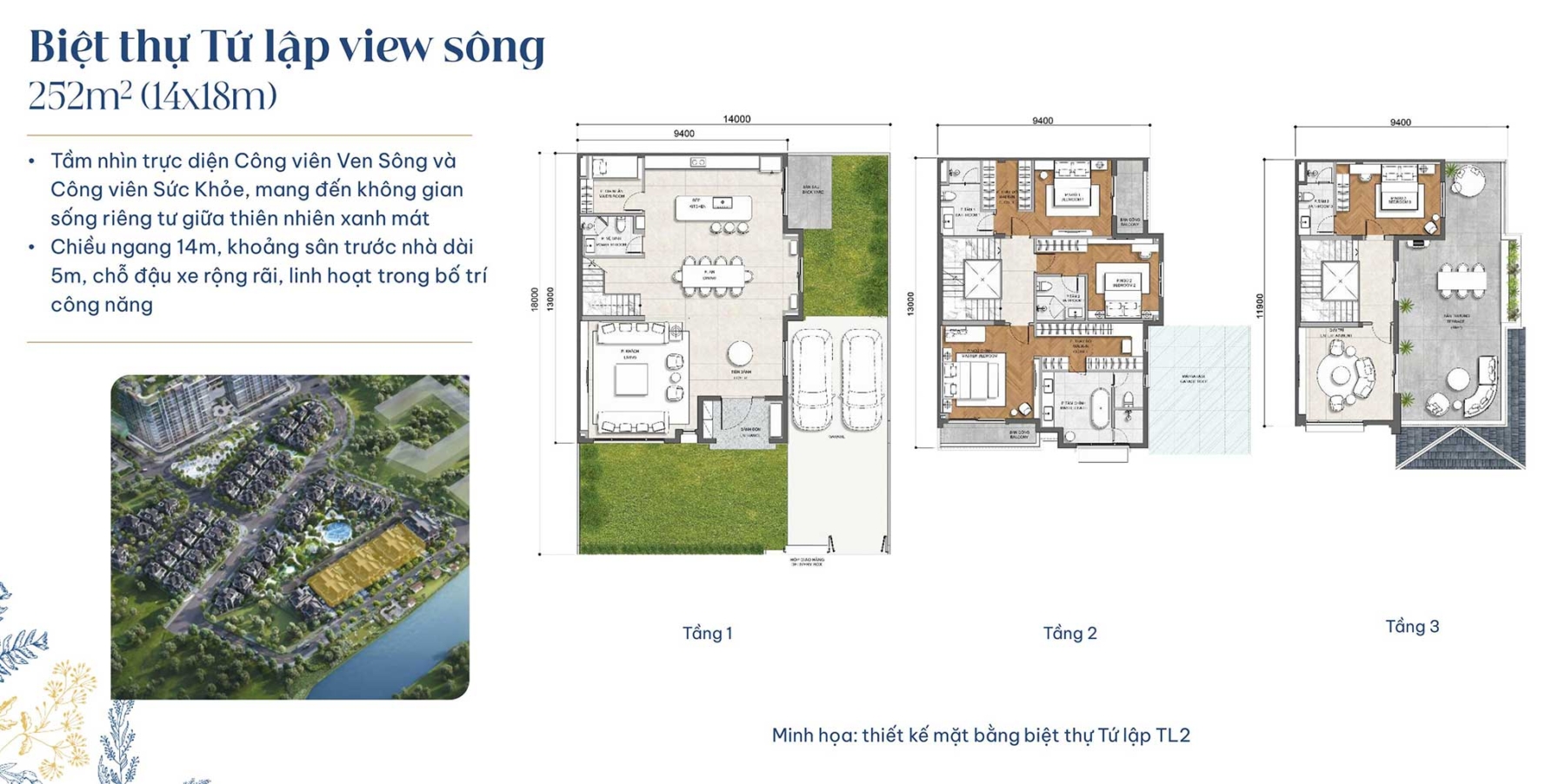 MB BIỆT THỰ TỨ LẬP VIEW SÔNG