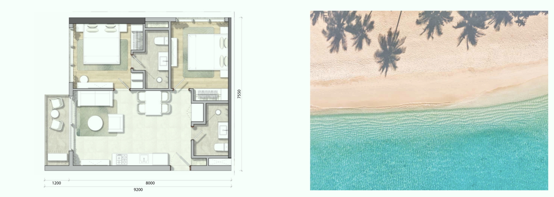 CĂN HỘ 02PN Maia Hồ Tràm