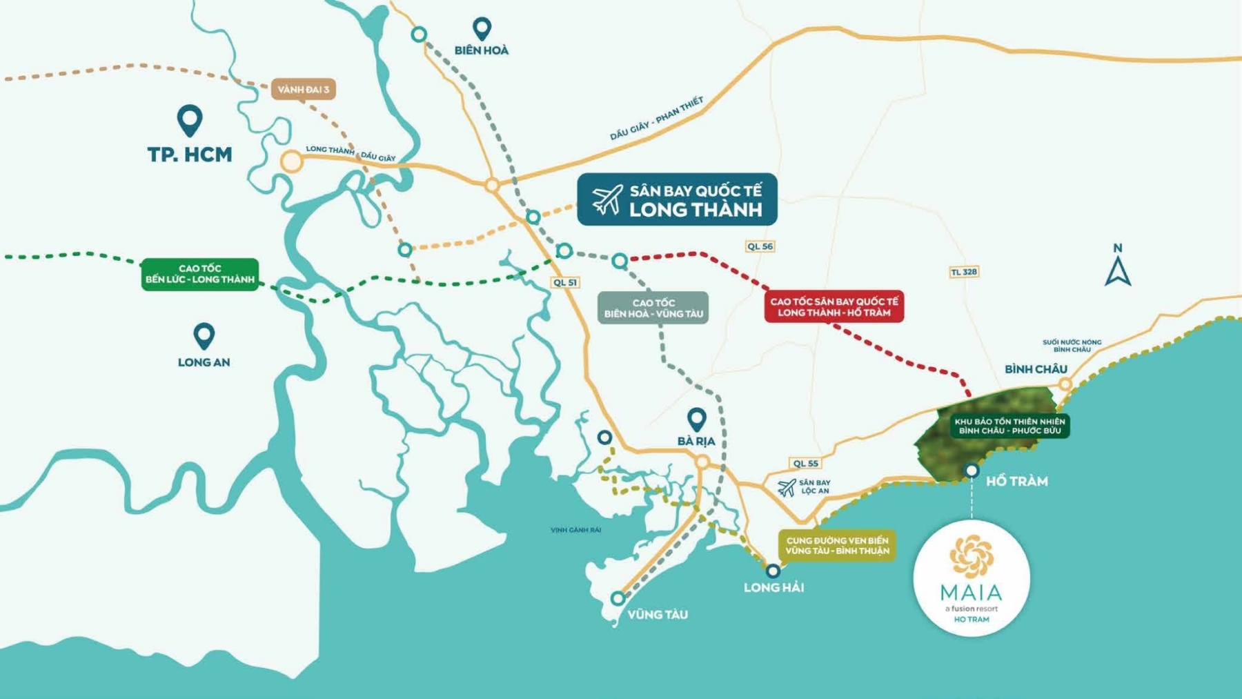 Liên kết vùng dự án Maia Hồ Tràm