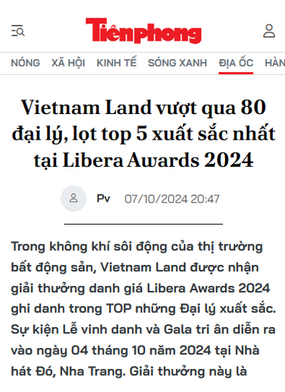 Báo Tiền Phong nói về vietnamland.vn